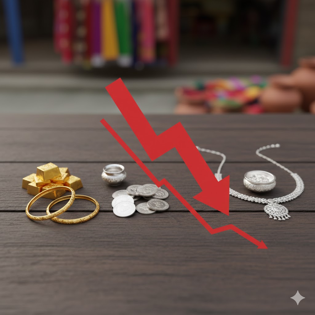 नेपाली बजारमा सुन र चाँदीको मूल्य घट्यो